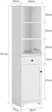 Buy Tall Bathroom Storage Cabinet 3 Shelves, White discounted | Products On Sale Australia