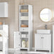 Buy Tall Bathroom Storage Cabinet 3 Shelves, White discounted | Products On Sale Australia