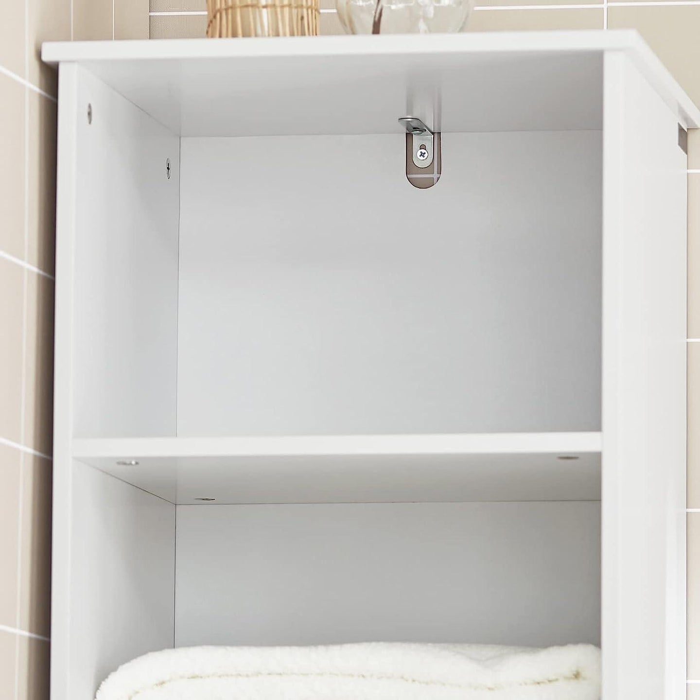 Buy Tall Bathroom Storage Cabinet 3 Shelves, White discounted | Products On Sale Australia