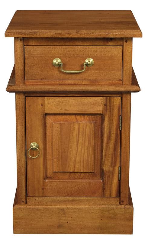 Buy Tasmania 1 Solid Door 1 Drawer Bedside (Light Pecan) discounted | Products On Sale Australia