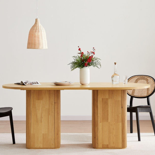 Buy Tate 6 Seater Column Dining Table in Natural discounted | Products On Sale Australia