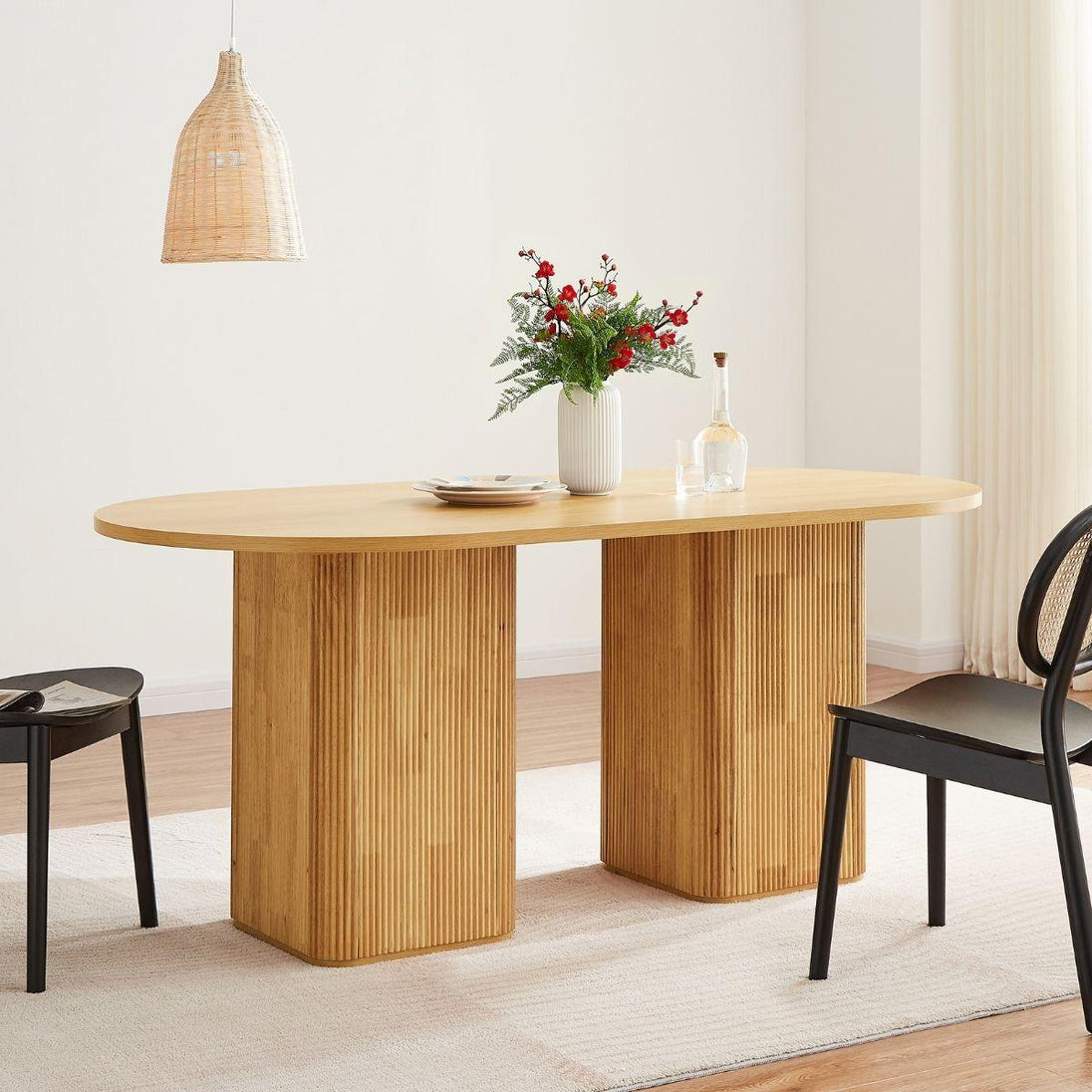 Buy Tate 6 Seater Column Dining Table in Natural discounted | Products On Sale Australia