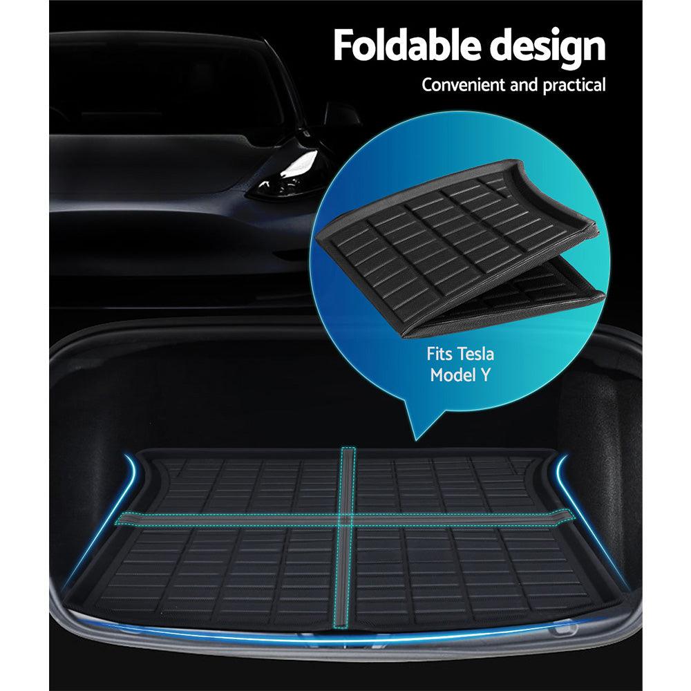 Buy Tesla Model Y 2021-2024 Rear Well Front Cargo Trunk Toolbox Boot Liner Floor Mat discounted | Products On Sale Australia