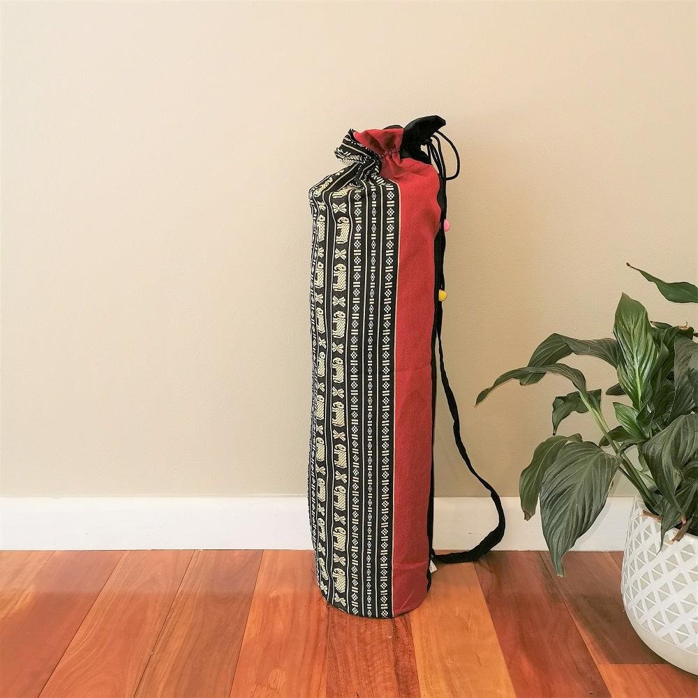 Buy Thai Boho Yoga Mat Carry Bag RedEle discounted | Products On Sale Australia