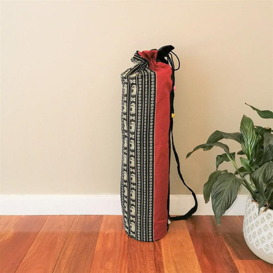 Buy Thai Boho Yoga Mat Carry Bag RedEle discounted | Products On Sale Australia