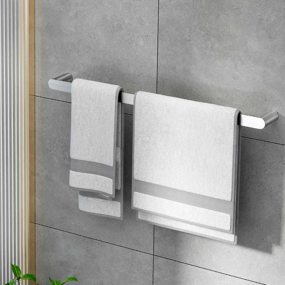 Buy Towel Rail Rack Holder Single 600mm Wall Mounted Stainless Steel Silver discounted | Products On Sale Australia