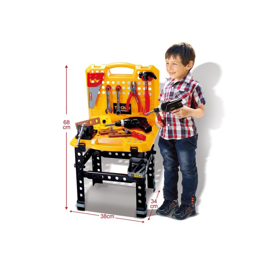 Buy Toy Power Workbench, Kids Power Tool Bench Construction Set with Tools and Electric Drill discounted | Products On Sale Australia