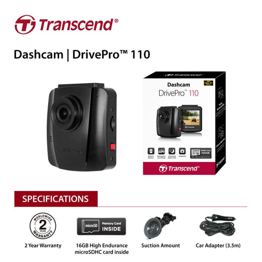 Buy Transcend 16G DrivePro 110, 2.4" LCD, with Suction Mount discounted | Products On Sale Australia