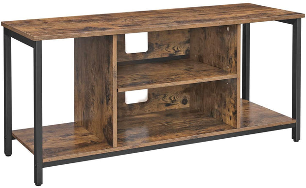 Buy TV Console Unit with Open Storage Rustic Brown and Black Industrial discounted | Products On Sale Australia