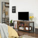 Buy TV Console Unit with Open Storage Rustic Brown and Black Industrial discounted | Products On Sale Australia