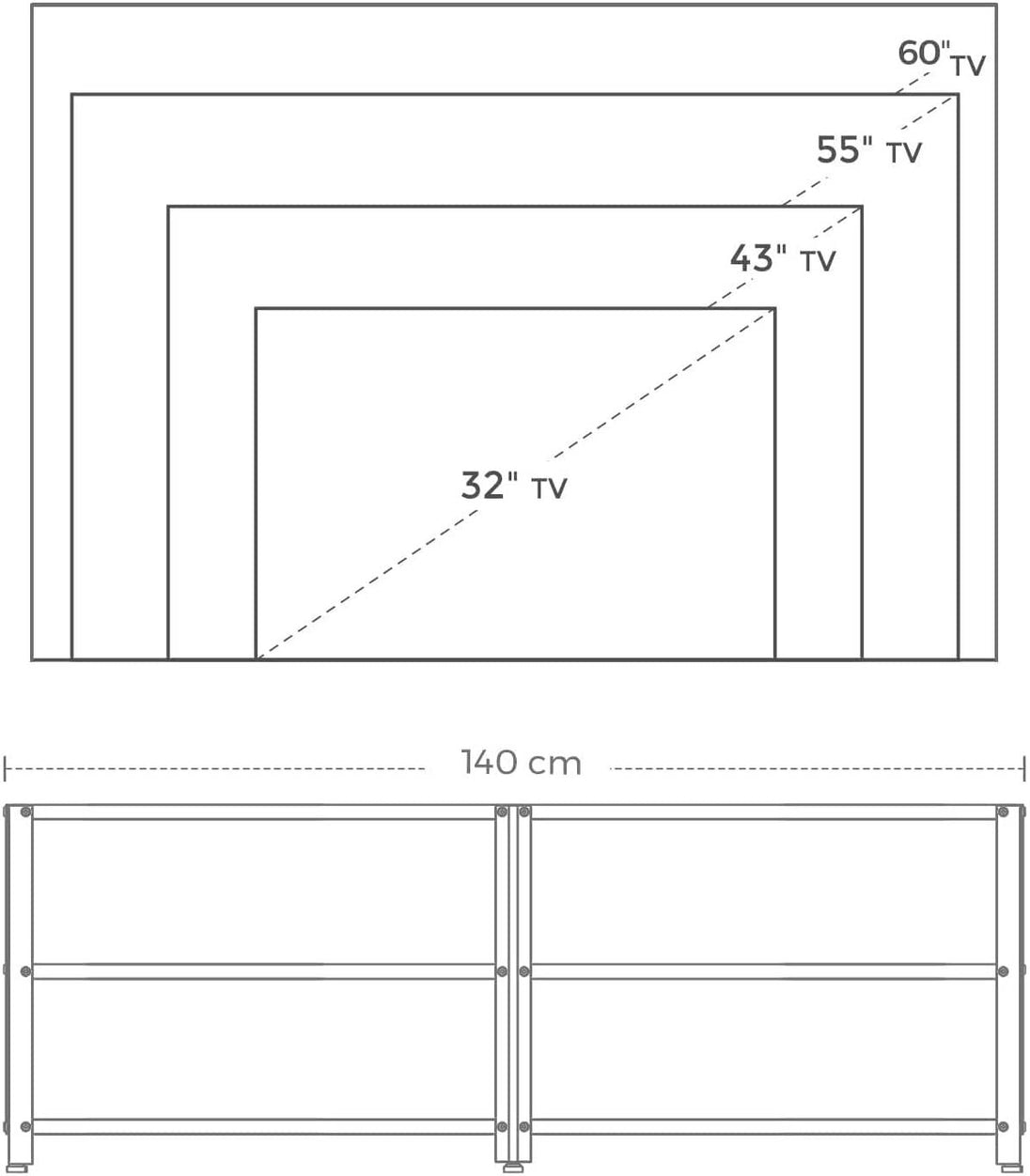 Buy TV Stand for 60-Inch TV with Industrial Style Steel Frame Rustic Brown and Black discounted | Products On Sale Australia