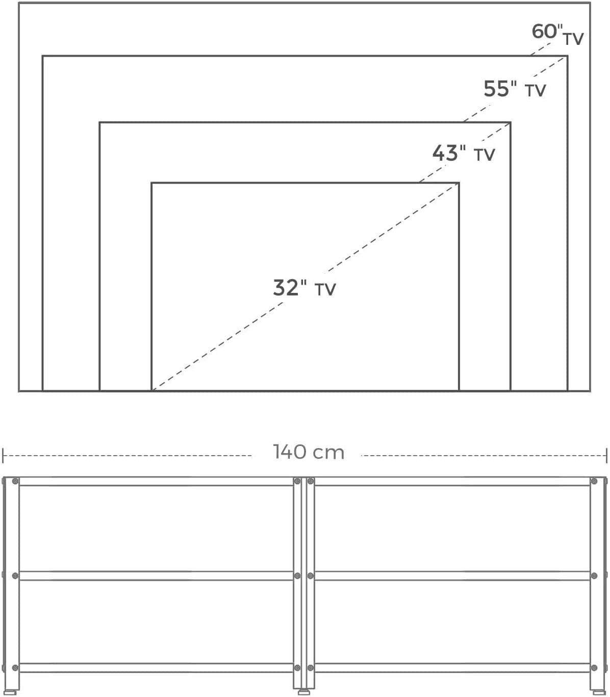 Buy TV Stand for 60-Inch TV with Industrial Style Steel Frame Rustic Brown and Black discounted | Products On Sale Australia