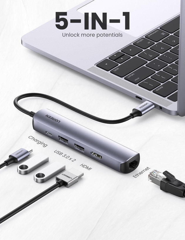 Buy UGREEN 10919 Ultra Slim 5-in-1 USB C Hub discounted | Products On Sale Australia