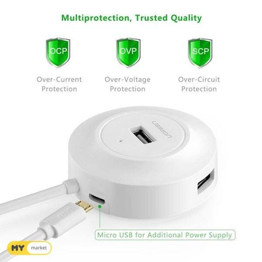 Buy UGREEN 20270 USB 2.0 4-Port Hub White discounted | Products On Sale Australia