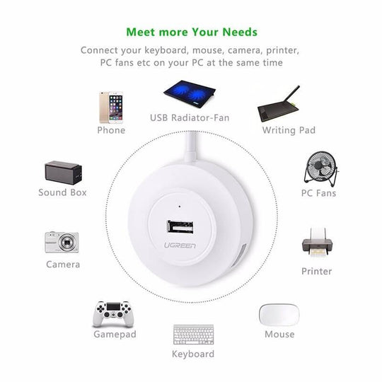 Buy UGREEN 20270 USB 2.0 4-Port Hub White discounted | Products On Sale Australia