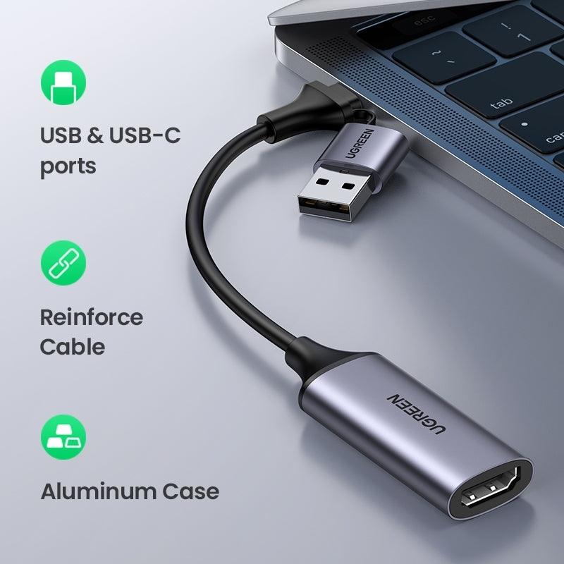 Buy UGREEN 40189 USB-C to HDMI 2 in 1 HD Video Capture Card discounted | Products On Sale Australia