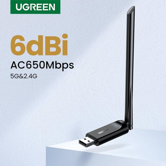 Buy UGREEN 90339 AC650 High-Gain Dual Band Wireless USB Adapter discounted | Products On Sale Australia