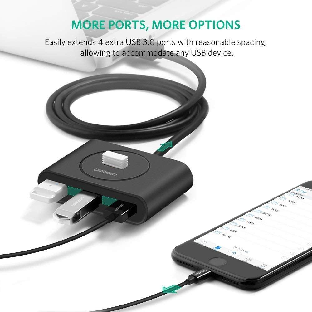 Buy UGREEN USB 3.0 4 Ports Hub Black 50CM (20290) discounted | Products On Sale Australia