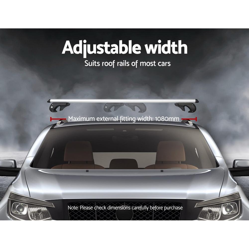 Buy Universal Car Roof Racks Pod Aluminium Cross Bars Adjustable 108cm Silver discounted | Products On Sale Australia