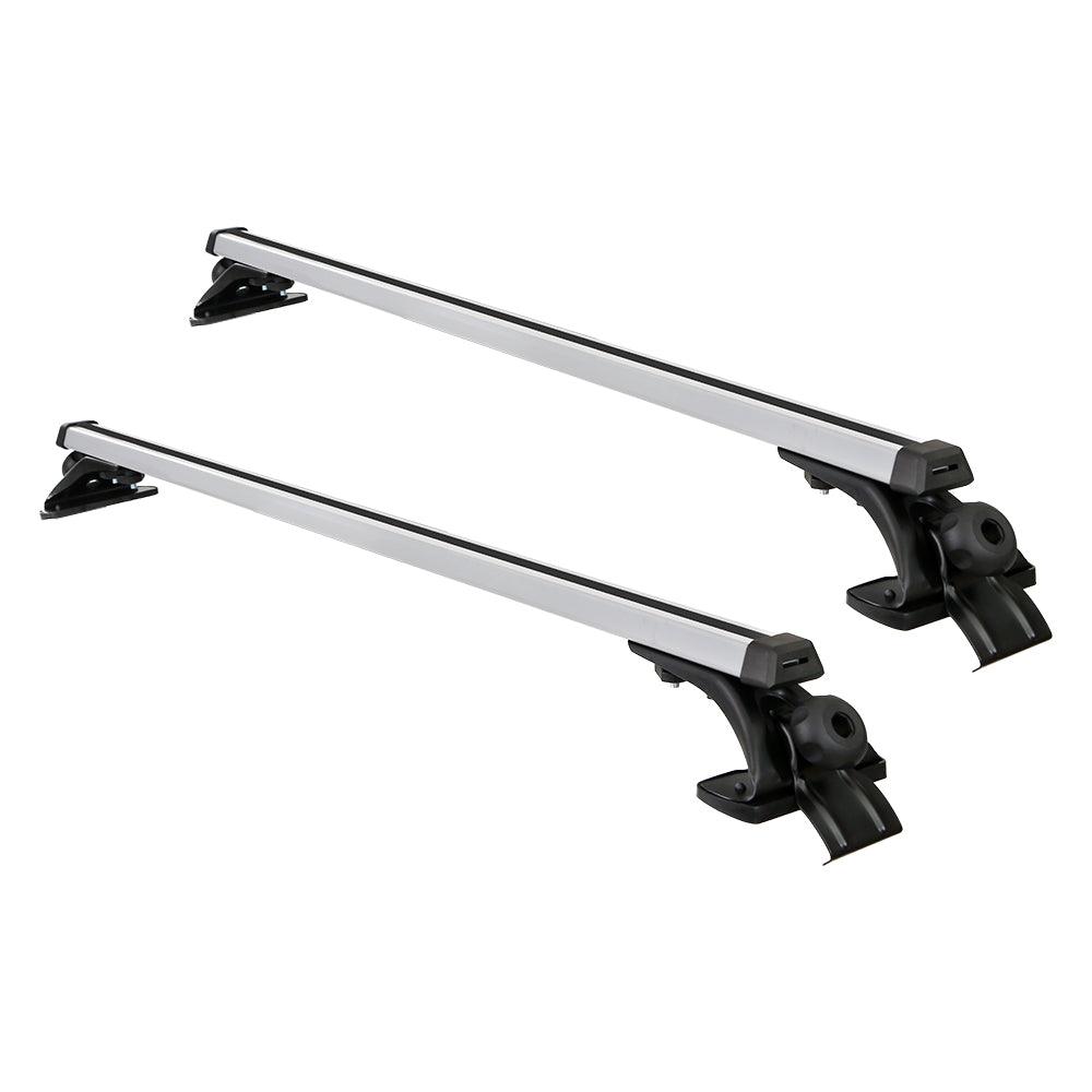 Buy Universal Car Roof Racks Pod Aluminium Cross Bars Brackets 145cm Silver discounted | Products On Sale Australia