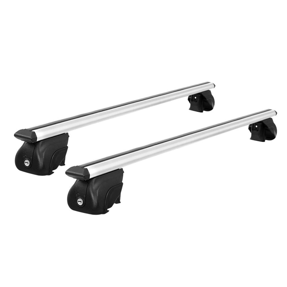 Buy Universal Car Roof Racks Pod Aluminium Cross Bars Upgraded Holder 111cm Silver discounted | Products On Sale Australia