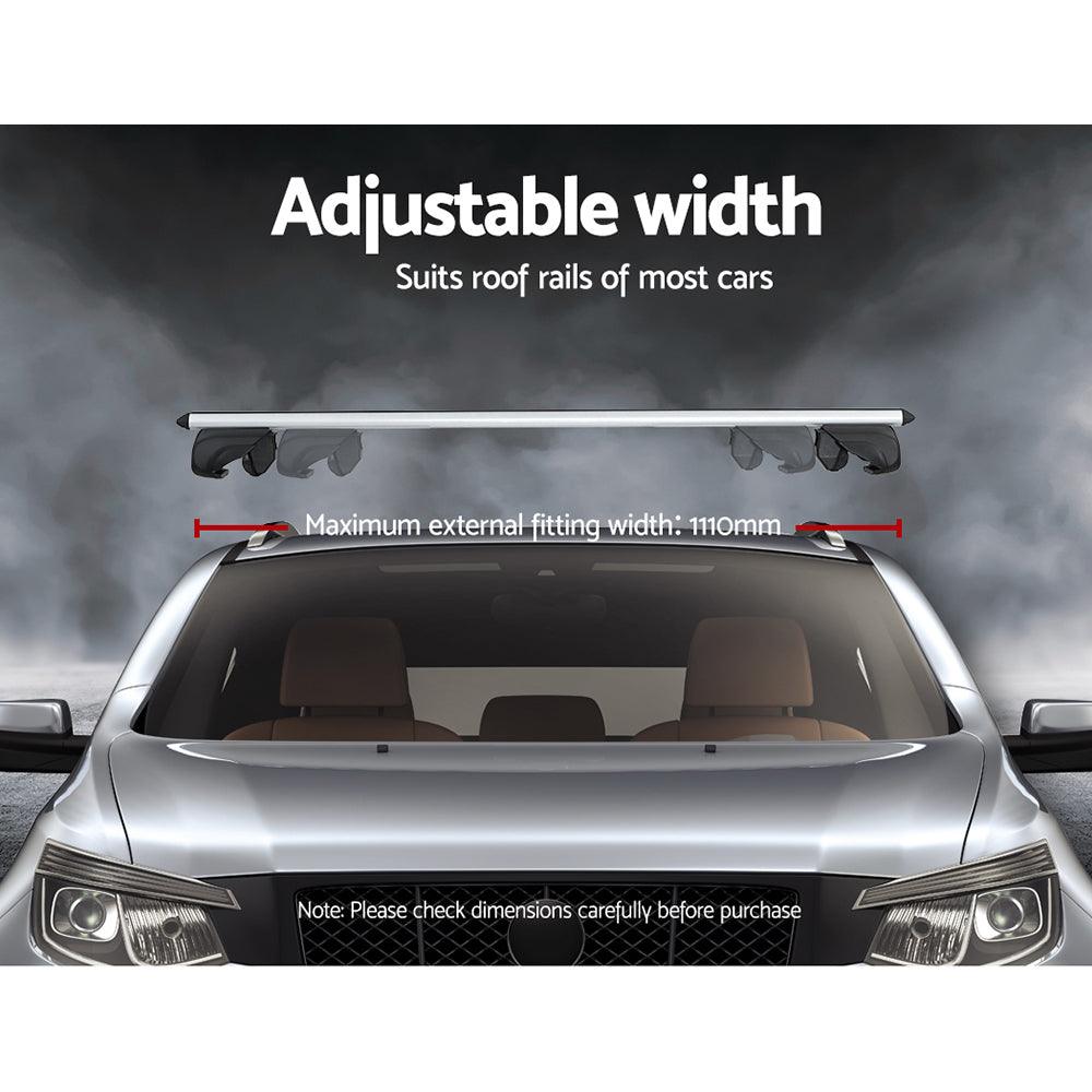 Buy Universal Car Roof Racks Pod Aluminium Cross Bars Upgraded Holder 111cm Silver discounted | Products On Sale Australia