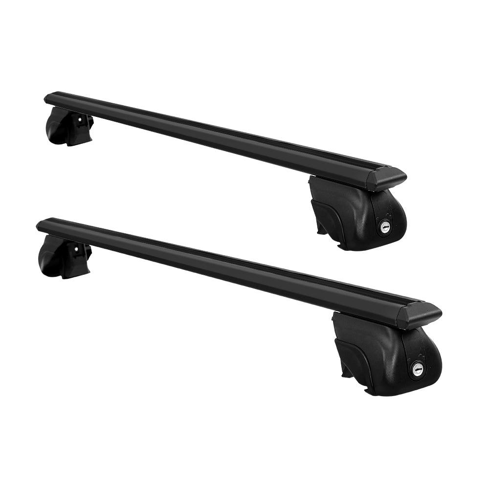 Buy Universal Car Roof Racks Pod Aluminium Cross Bars Upgraded Holder 126cm Black discounted | Products On Sale Australia