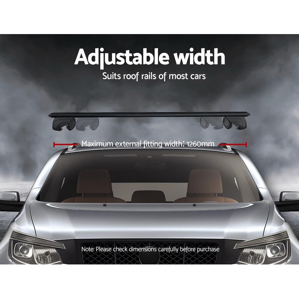 Buy Universal Car Roof Racks Pod Aluminium Cross Bars Upgraded Holder 126cm Black discounted | Products On Sale Australia