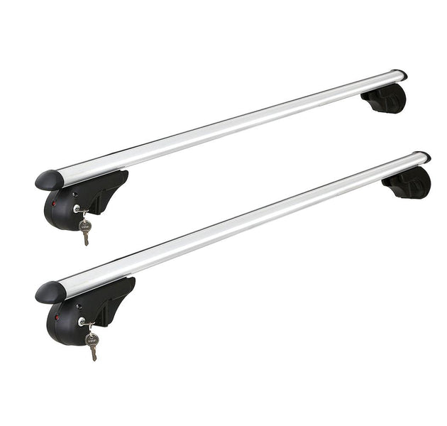 Buy Universal Car Roof Racks Pod Cross Bars Aluminium Adjustable 123cm Sliver discounted | Products On Sale Australia