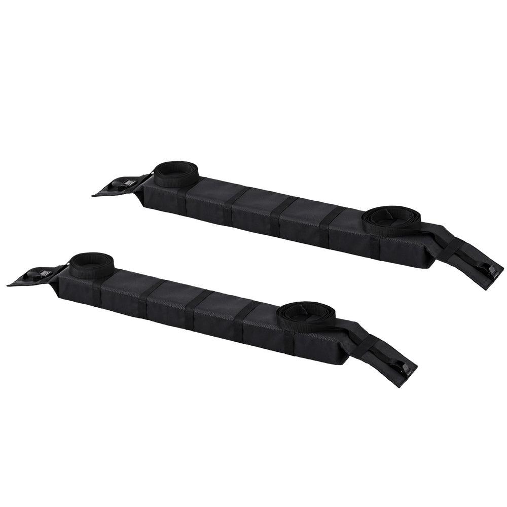 Buy Universal Soft Car Roof Rack 116cm Kayak Luggage Carrier Adjustable Strap Black discounted | Products On Sale Australia