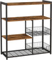 Buy VASAGLE Baker's Rack Kitchen Island with 2 Metal Mesh Baskets Shelves and Hooks Industrial Style Rustic Brown discounted | Products On Sale Australia