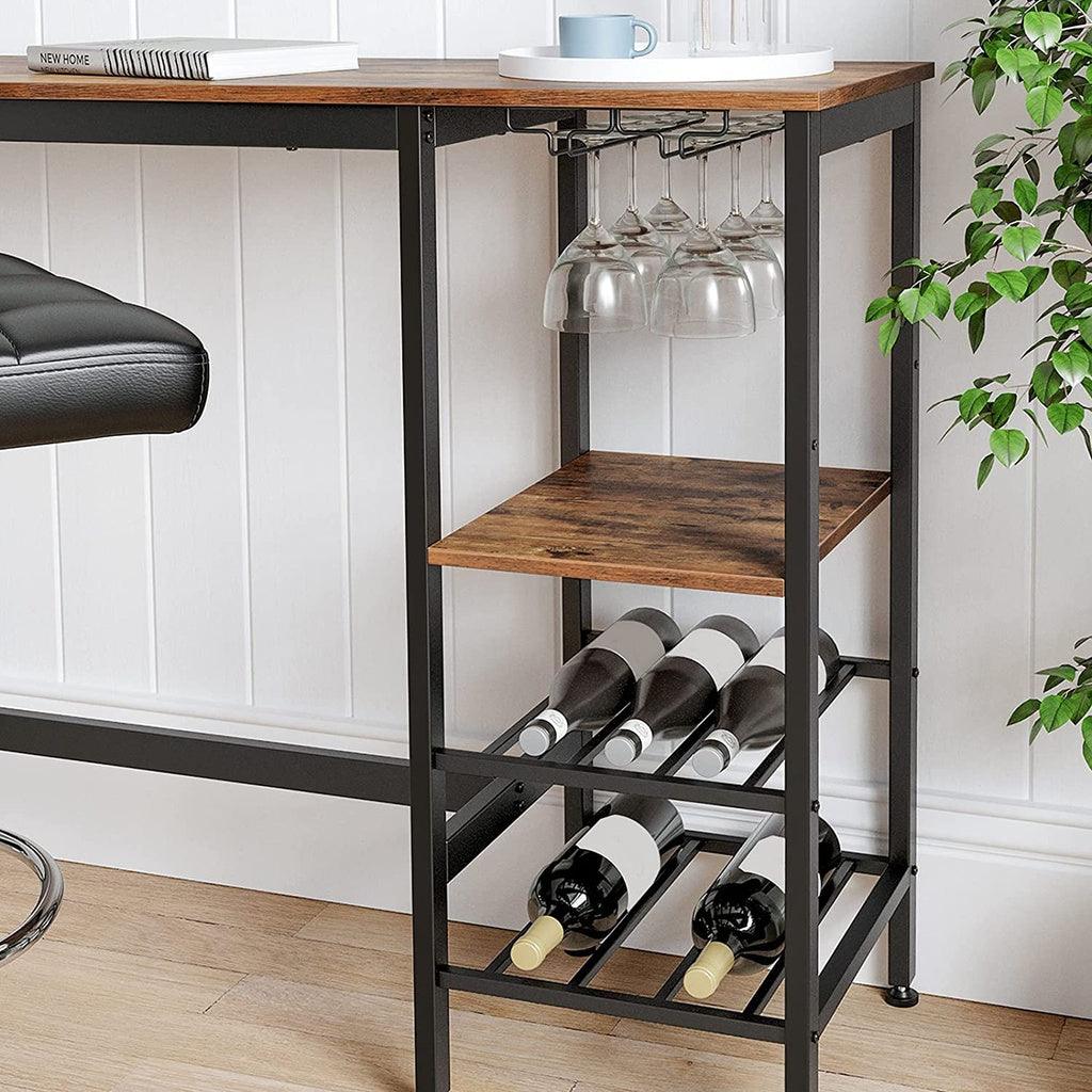 Buy VASAGLE Bar Table with Wine Glass Holder and Bottle Rack discounted | Products On Sale Australia