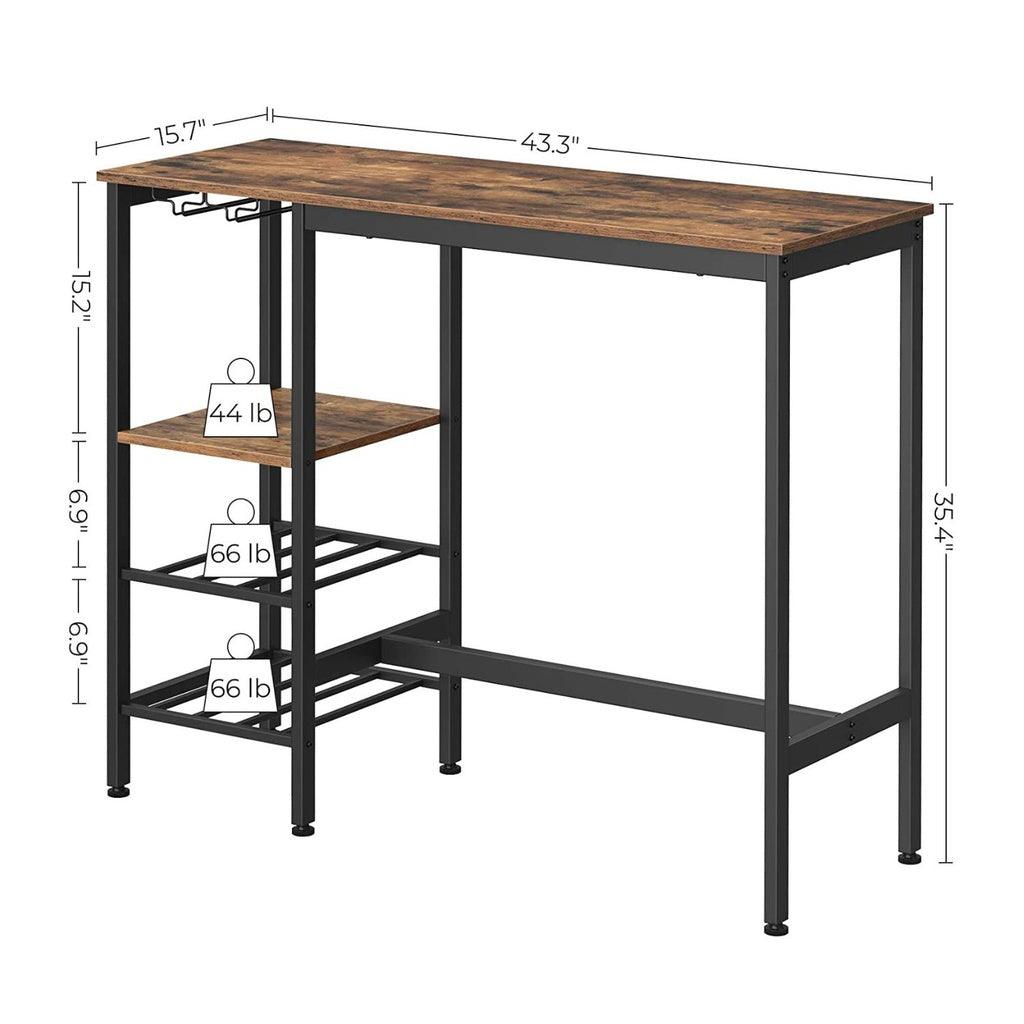 Buy VASAGLE Bar Table with Wine Glass Holder and Bottle Rack discounted | Products On Sale Australia