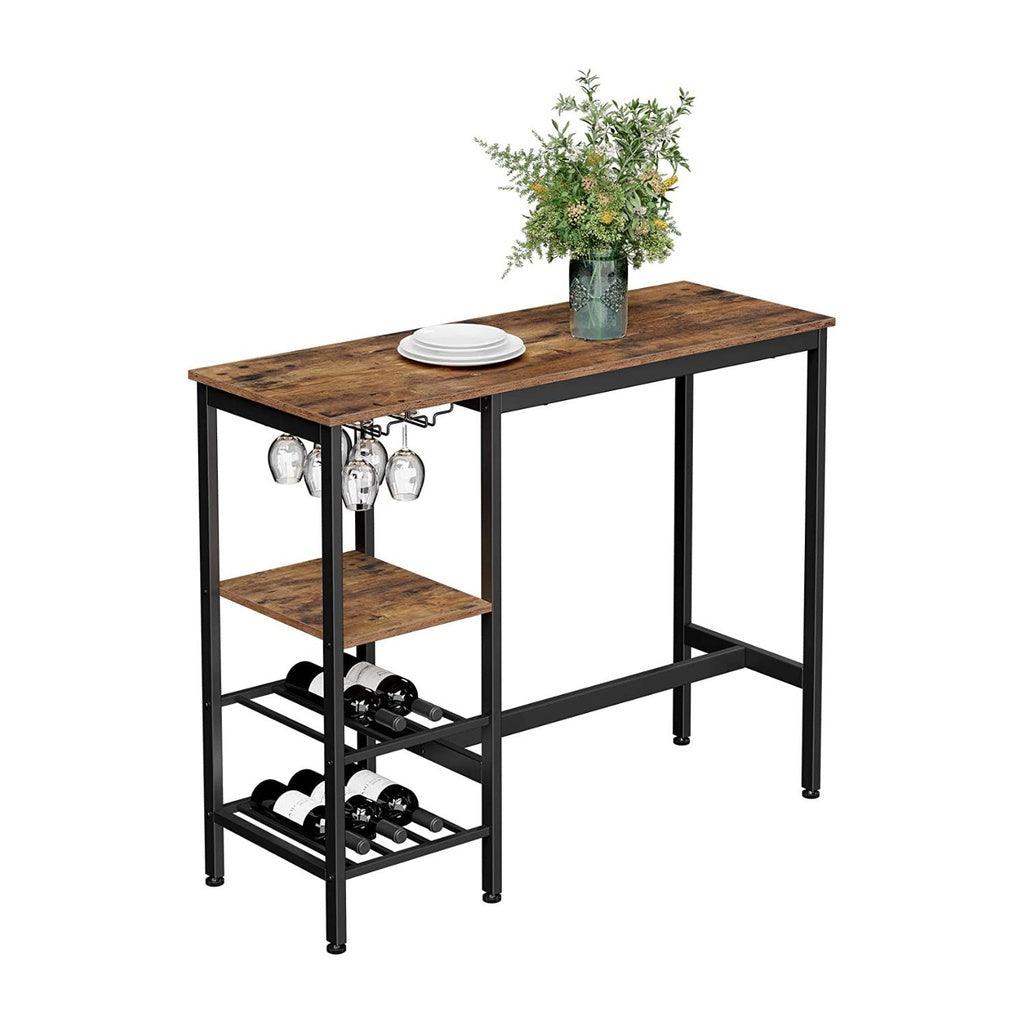 Buy VASAGLE Bar Table with Wine Glass Holder and Bottle Rack discounted | Products On Sale Australia