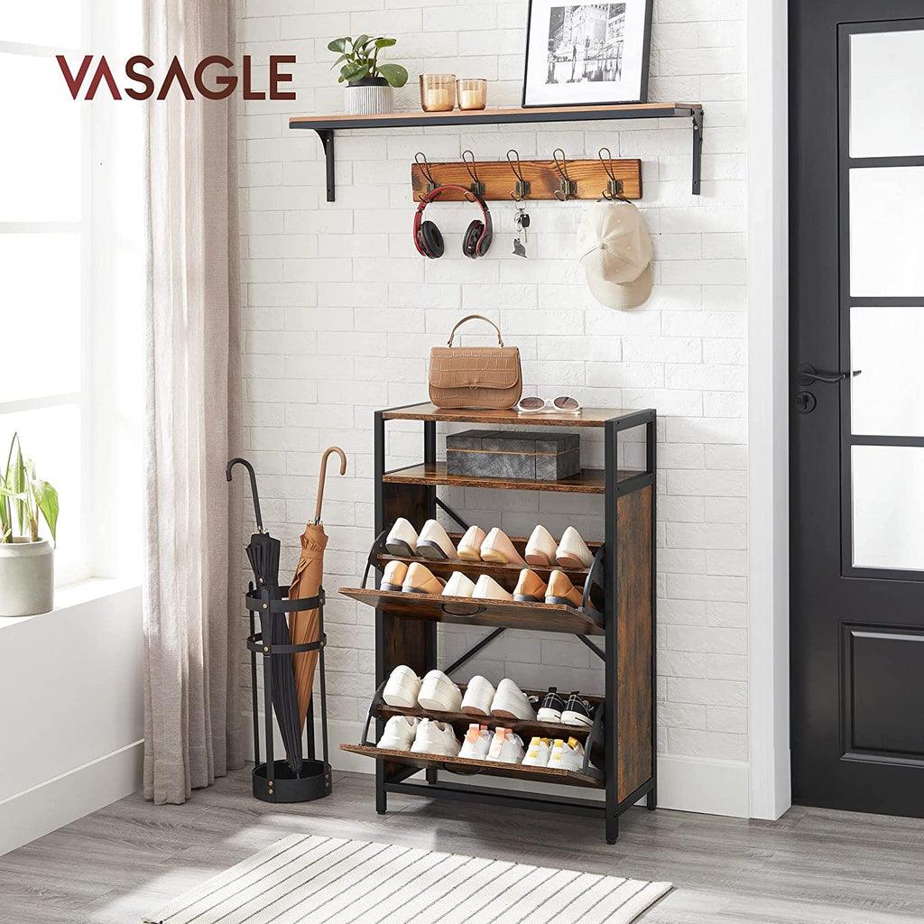 Buy VASAGLE Shoe Cabinet with 2 Compartments Hallway for 8-12 Pairs of Shoes discounted | Products On Sale Australia