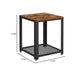 Buy VASAGLE Side Table with Mesh Shelf Rustic Brown and Black discounted | Products On Sale Australia