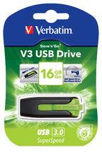 Buy VERBATIM 16GB V3 USB3.0 Green Store\'n\'Go V3; Rectractable discounted | Products On Sale Australia