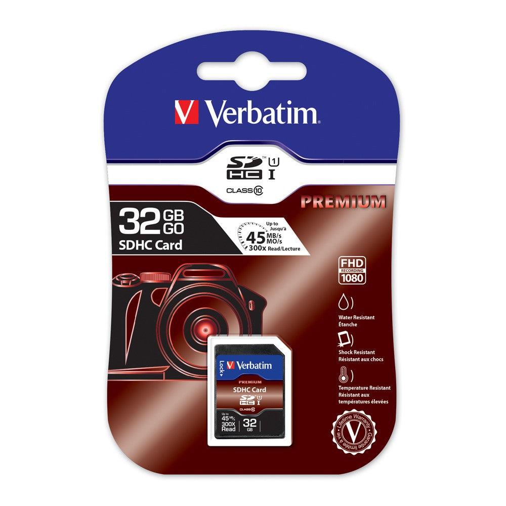 Buy VERBATIM SDHC 32GB (Class 10) Up to 45MB/Sec 300X read speed discounted | Products On Sale Australia