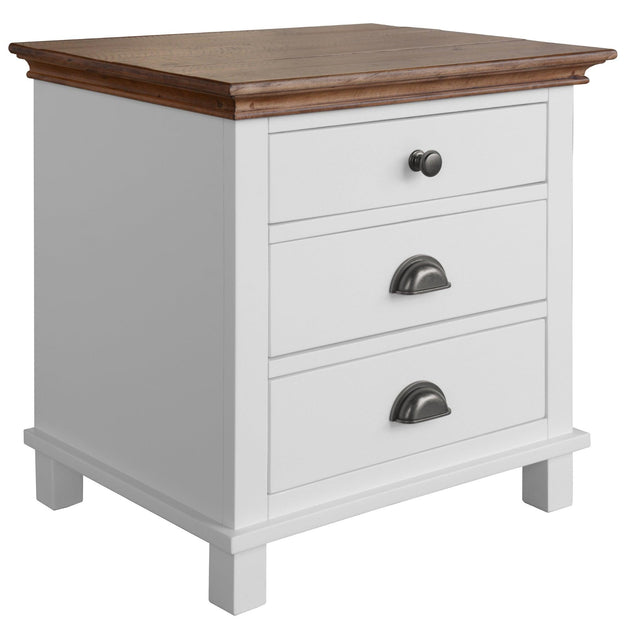 Buy Virginia Bedside Nightstand 3 Drawers Storage Cabinet Shelf Side Table - White discounted | Products On Sale Australia