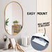 Buy Wall Mirror Oval Aluminum Frame Bathroom 50x75cm GOLD discounted | Products On Sale Australia