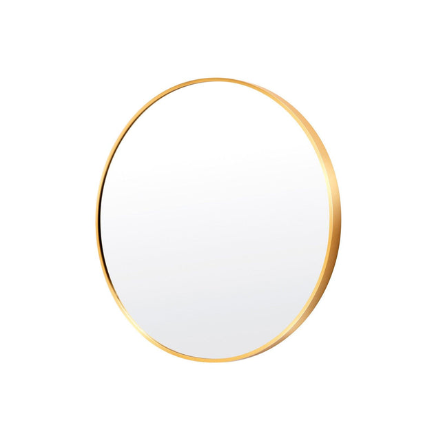 Buy Wall Mirror Round Aluminum Frame Bathroom 50cm GOLD discounted | Products On Sale Australia