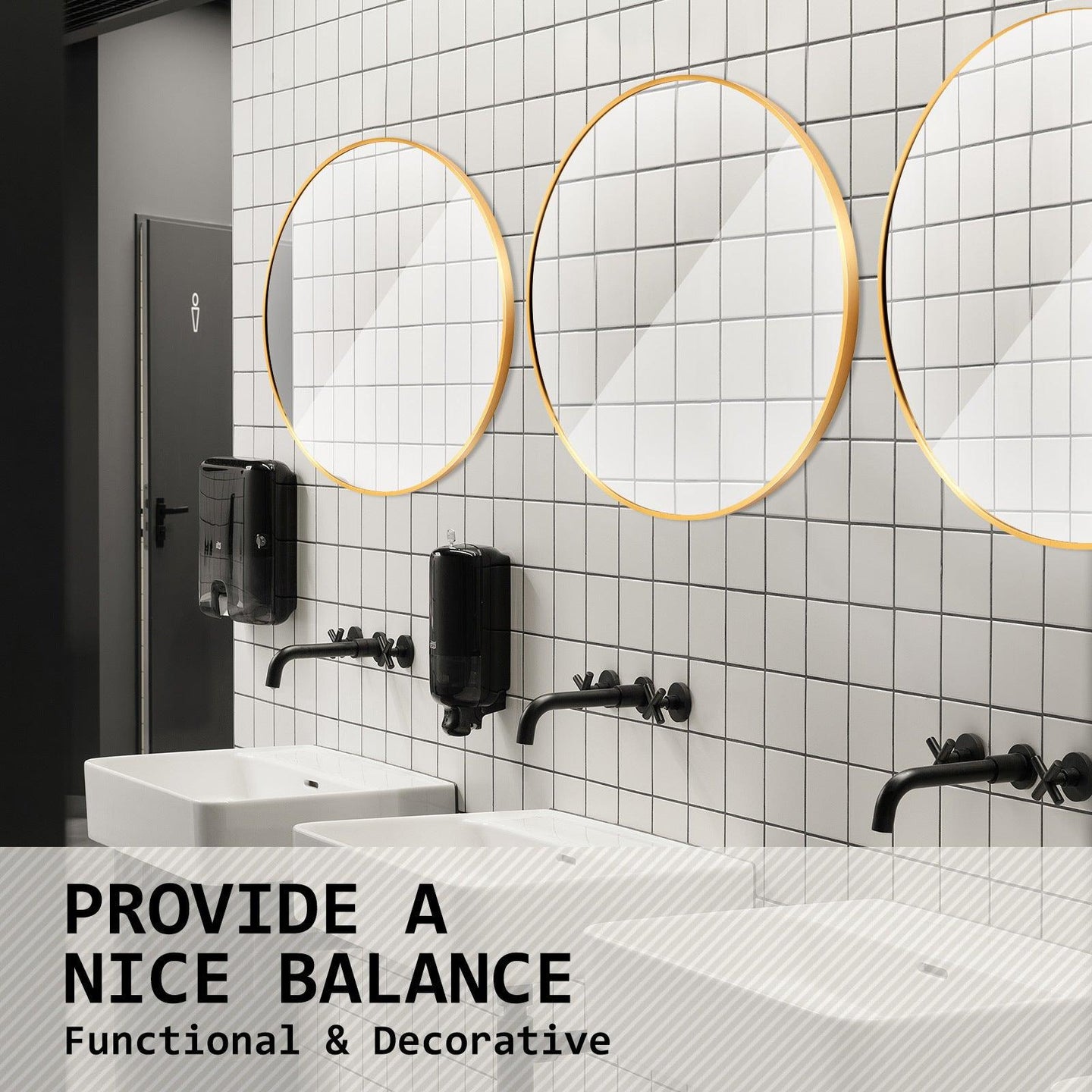 Buy Wall Mirror Round Aluminum Frame Bathroom 50cm GOLD discounted | Products On Sale Australia