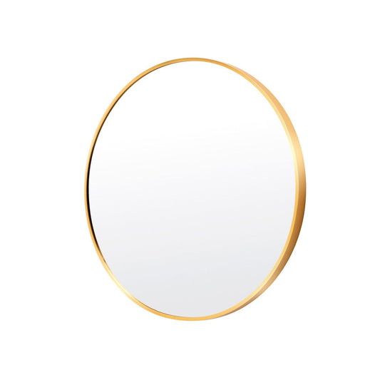 Buy Wall Mirror Round Aluminum Frame Bathroom 60cm GOLD discounted | Products On Sale Australia