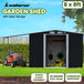 Buy Wallaroo 8x8ft Zinc Steel Garden Shed with Open Storage - Black discounted | Products On Sale Australia