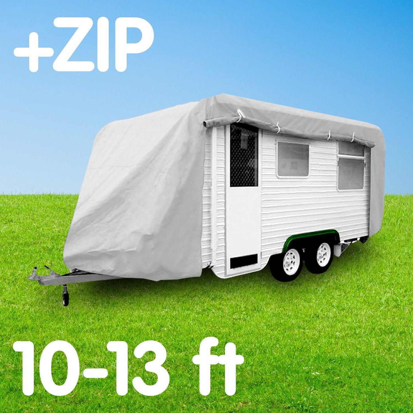 Buy Wallaroo Caravan Cover With Side Zip Campervan 10-13 ft discounted | Products On Sale Australia