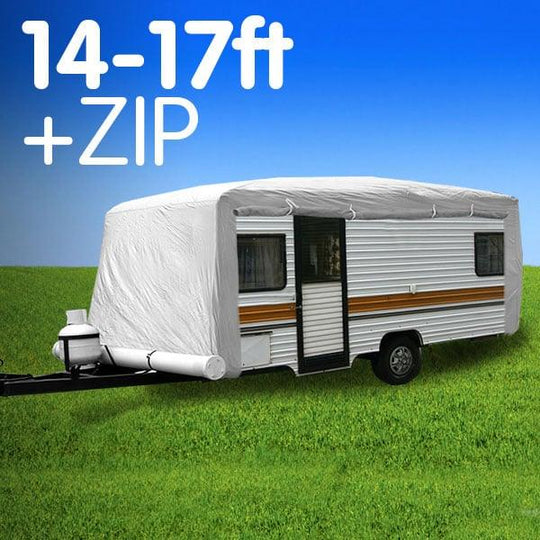 Buy Wallaroo Caravan Cover With Side Zip Campervan 14-17 ft discounted | Products On Sale Australia