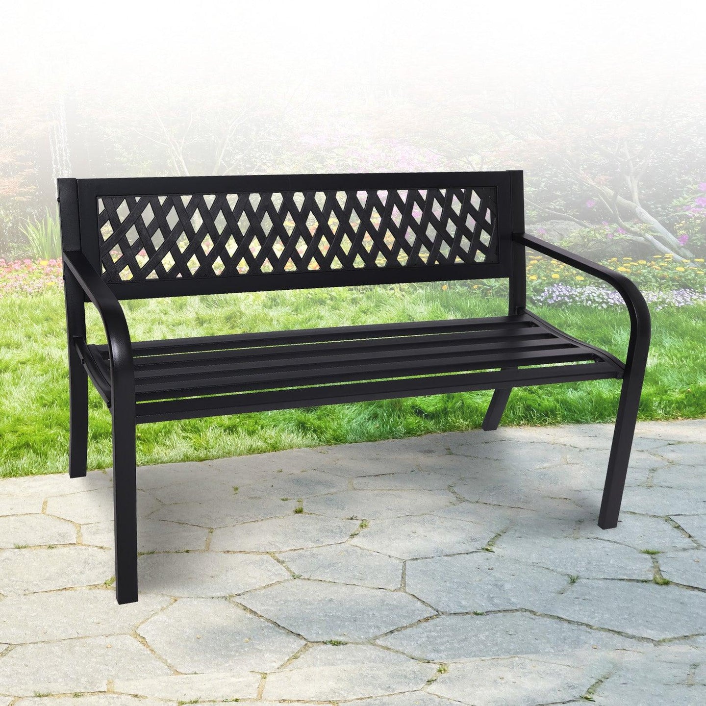 Buy Wallaroo Steel Outdoor Garden Bench - Lattice discounted | Products On Sale Australia