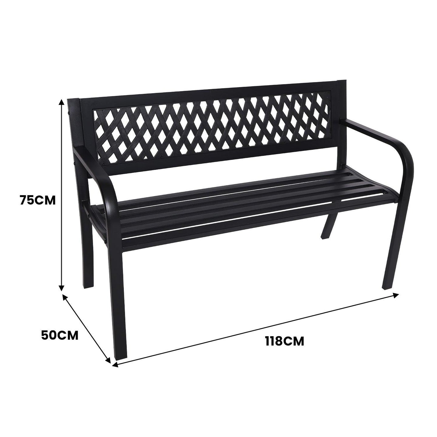 Buy Wallaroo Steel Outdoor Garden Bench - Lattice discounted | Products On Sale Australia