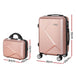 Buy Wanderlite 2pc Luggage 12" 20" Trolley Travel Suitcase Storage Carry On TSA Lock Rose Gold discounted | Products On Sale Australia