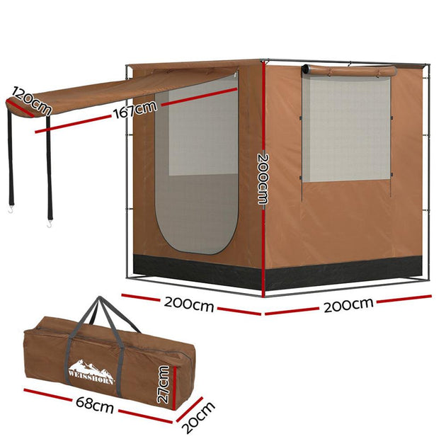 Buy Weisshorn Camping Tent SUV Car Side Awning 2x2m Canopy Outdoor Portable 4WD discounted | Products On Sale Australia